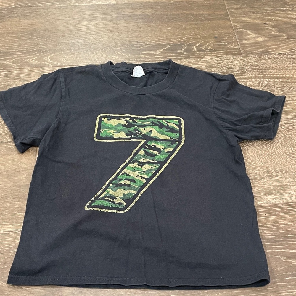 Port and Company Black Camo Number Tee